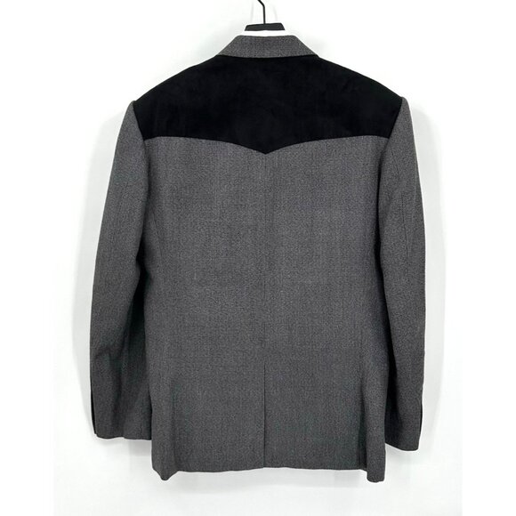 PANHANDLE SLIM jacket blazer sport coat wool silk western cowboy black gray 42L - Picture 6 of 8